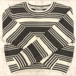 COTTON EMPORIUM STRIPE CROP SWEATER